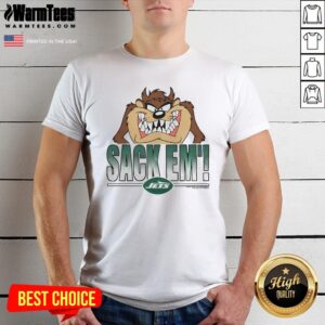 Official Looney Tunes Taz Sack Em' X New York Jets T-Shirt