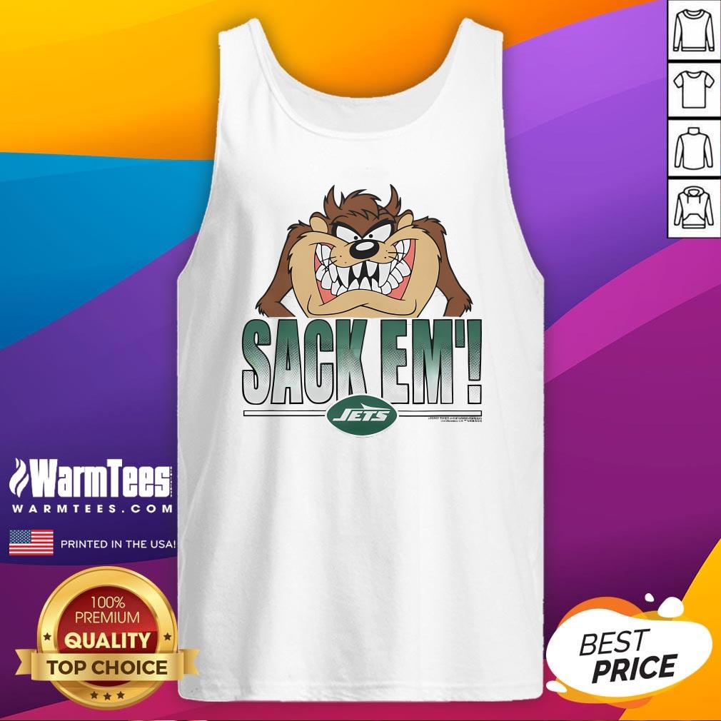 Official Looney Tunes Taz Sack Em' X New York Jets T-Shirt - Image 5