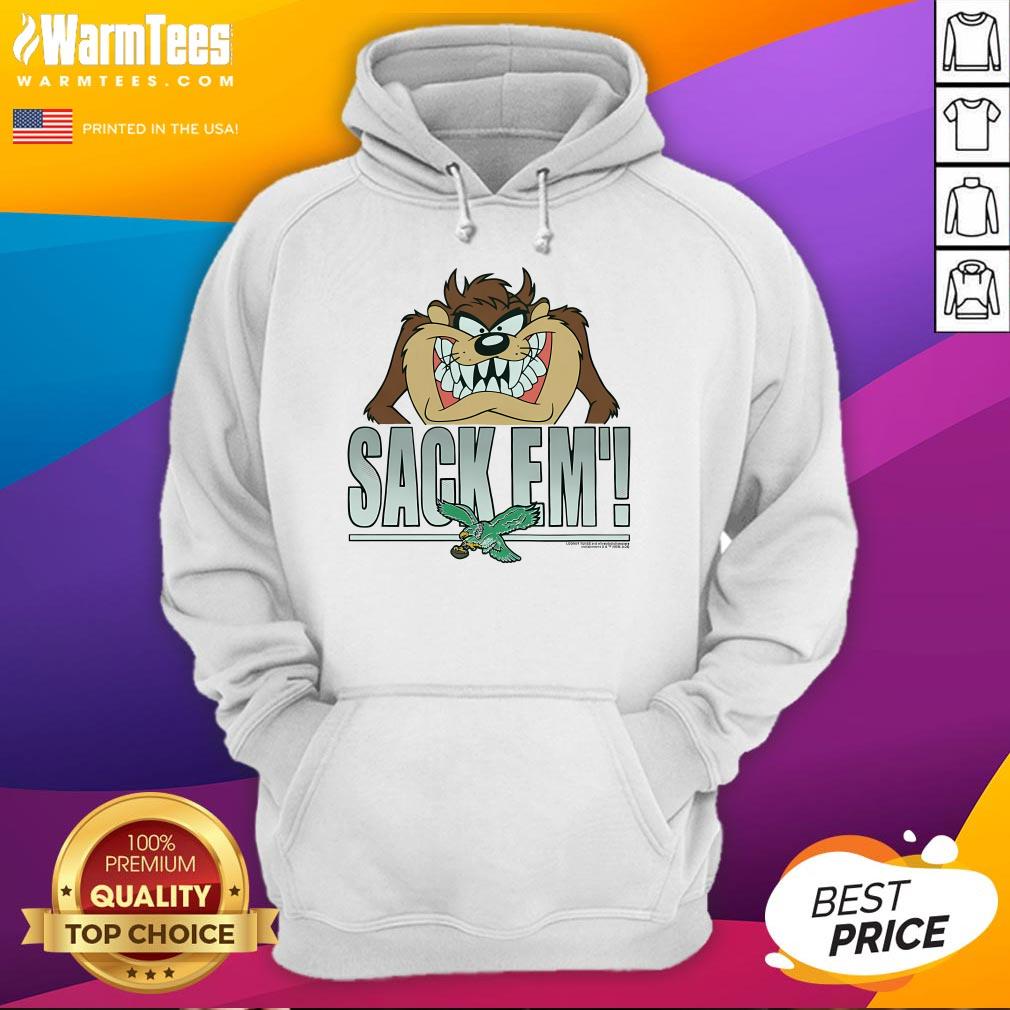 Official Looney Tunes Taz Sack Em' X Philadelphia Eagles T-Shirt - Image 3
