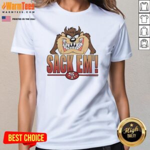 Alternative view of Official Looney Tunes Taz Sack Em' X San Francisco 49ers T-Shirt