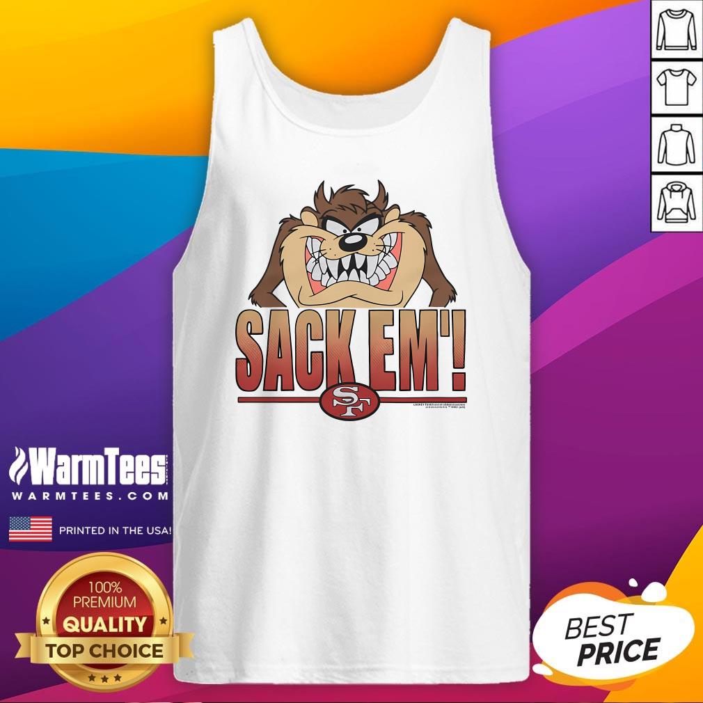 Official Looney Tunes Taz Sack Em' X San Francisco 49ers T-Shirt - Image 5