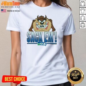 Alternative view of Official Looney Tunes Taz Sack Em' X Seattle Seahawks T-Shirt