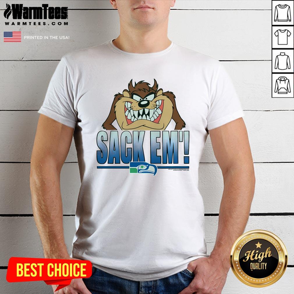 Official Looney Tunes Taz Sack Em' X Seattle Seahawks T-Shirt