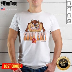 Official Looney Tunes Taz Sack Em' X Tampa Bay Buccaneers T-Shirt