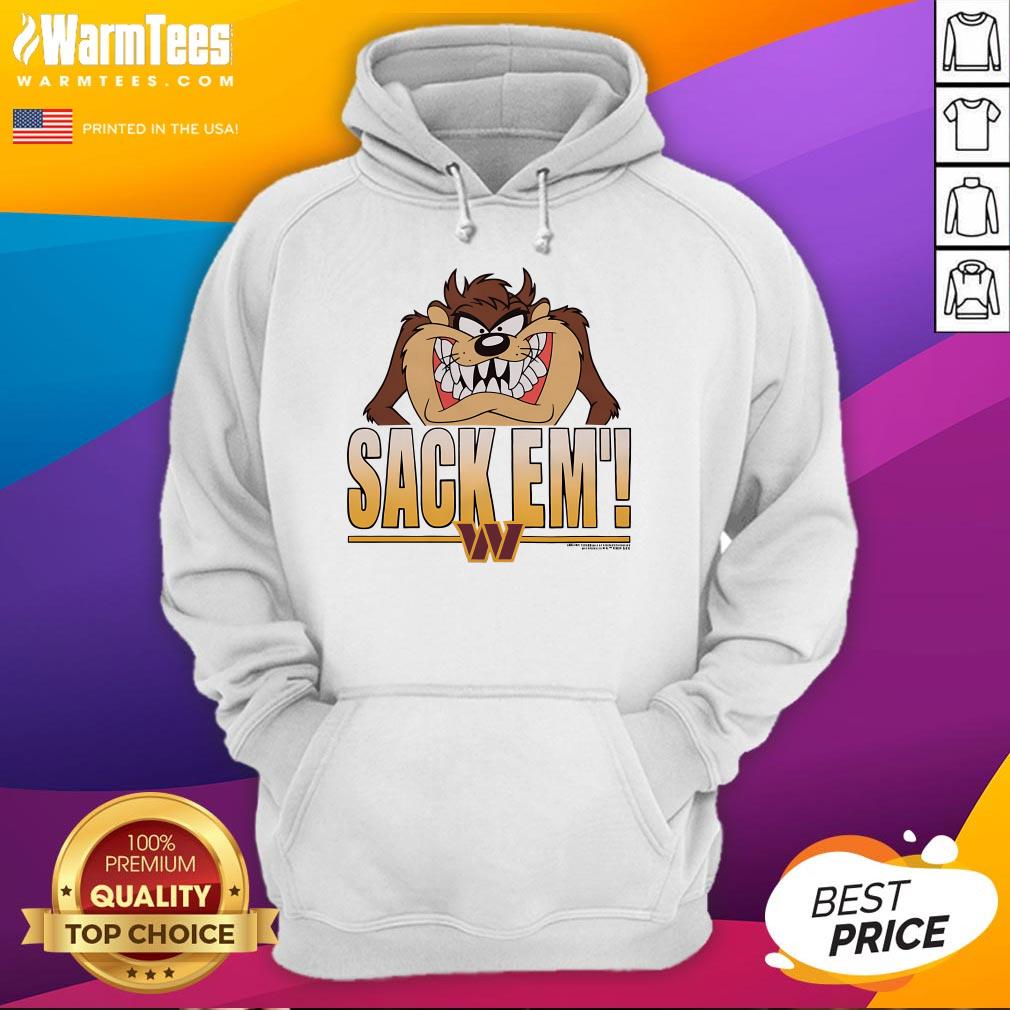 Official Looney Tunes Taz Sack Em' X Washington Commanders T-Shirt - Image 3