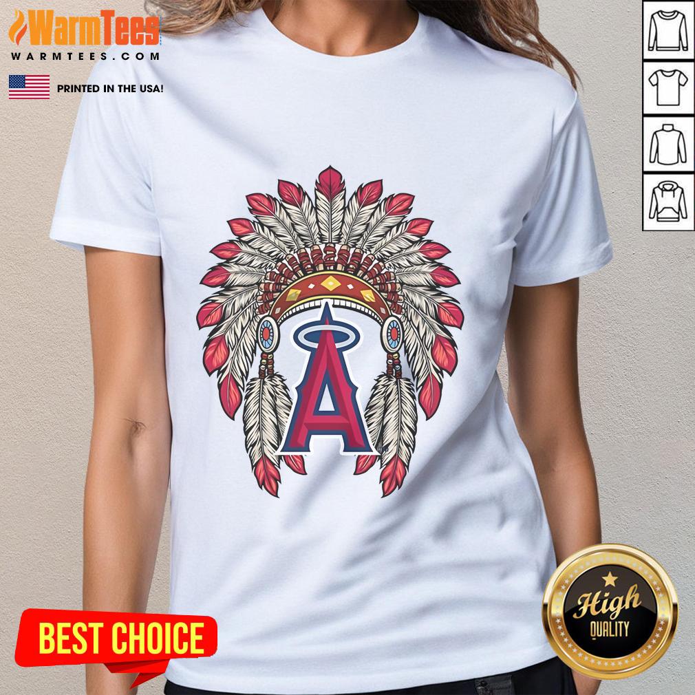 Official Los Angeles Angels Native American Logo T-Shirt - Image 3