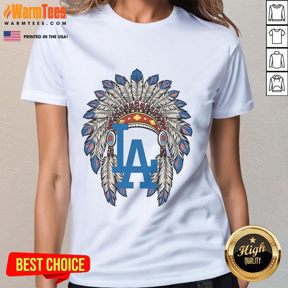 Official Los Angeles Dodgers Native American Logo T-Shirt - Image 3