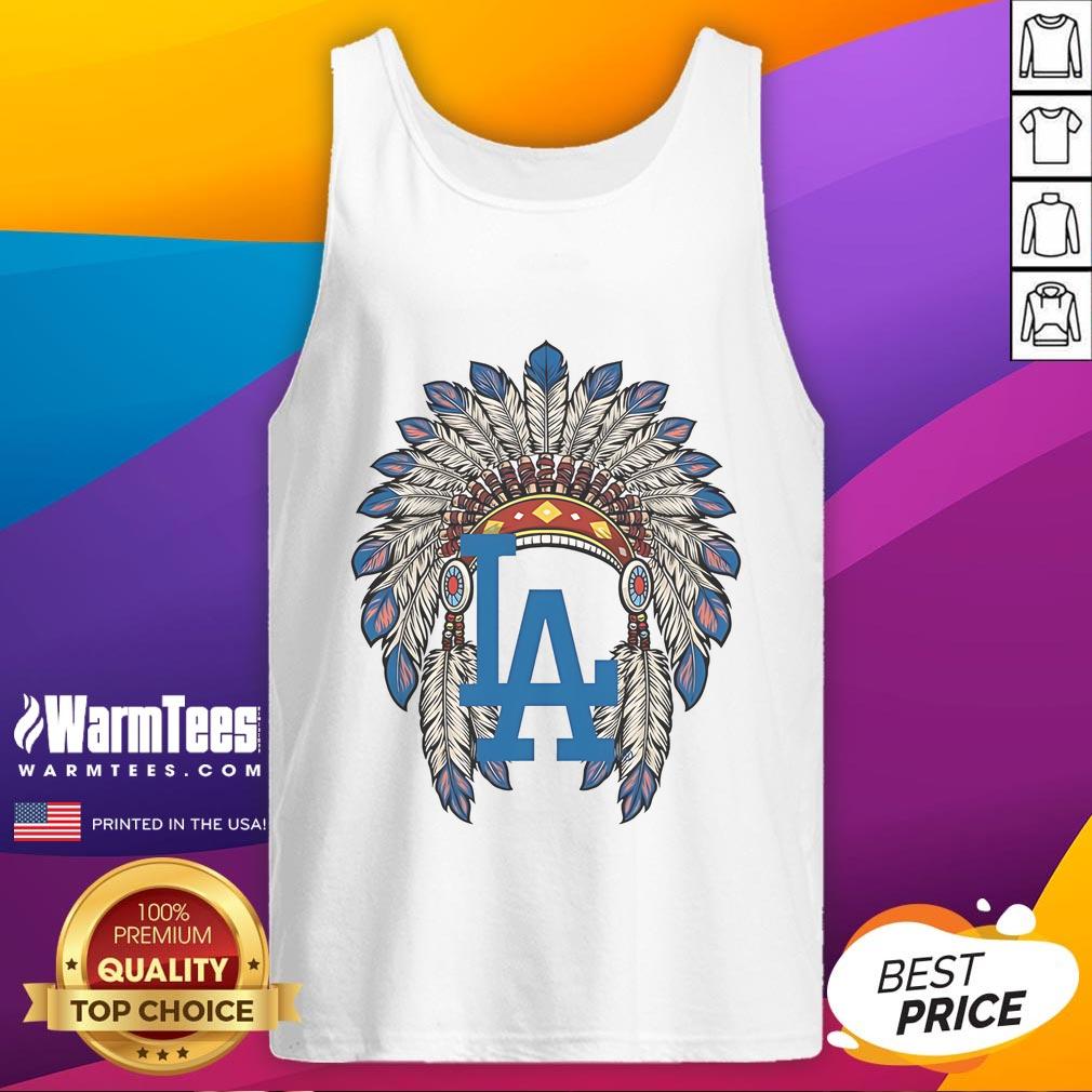 Official Los Angeles Dodgers Native American Logo T-Shirt - Image 4
