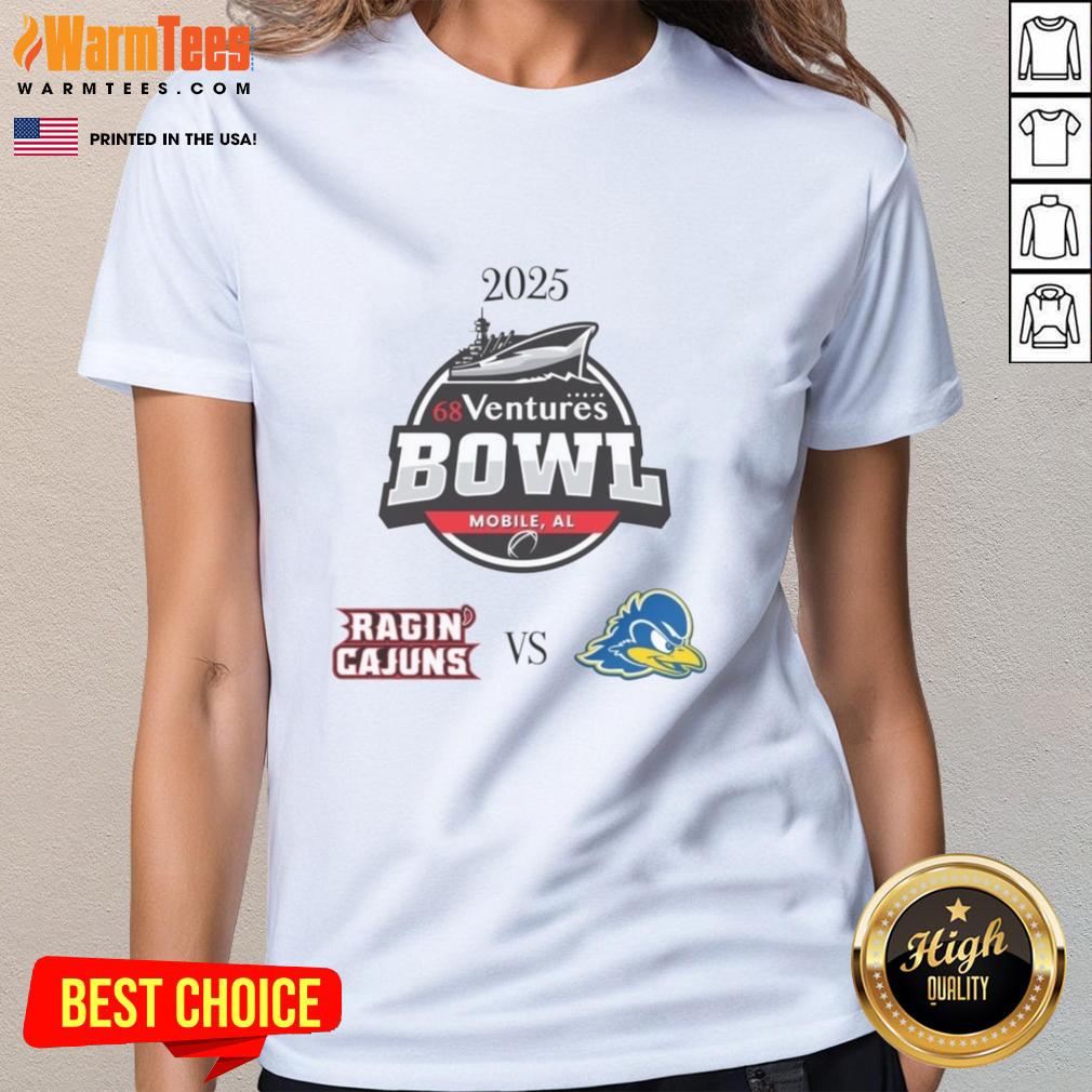 Official Louisiana Ragin' Cajuns Vs Delaware Blue Hens 2025 68 Ventures Bowl T-Shirt - Image 3