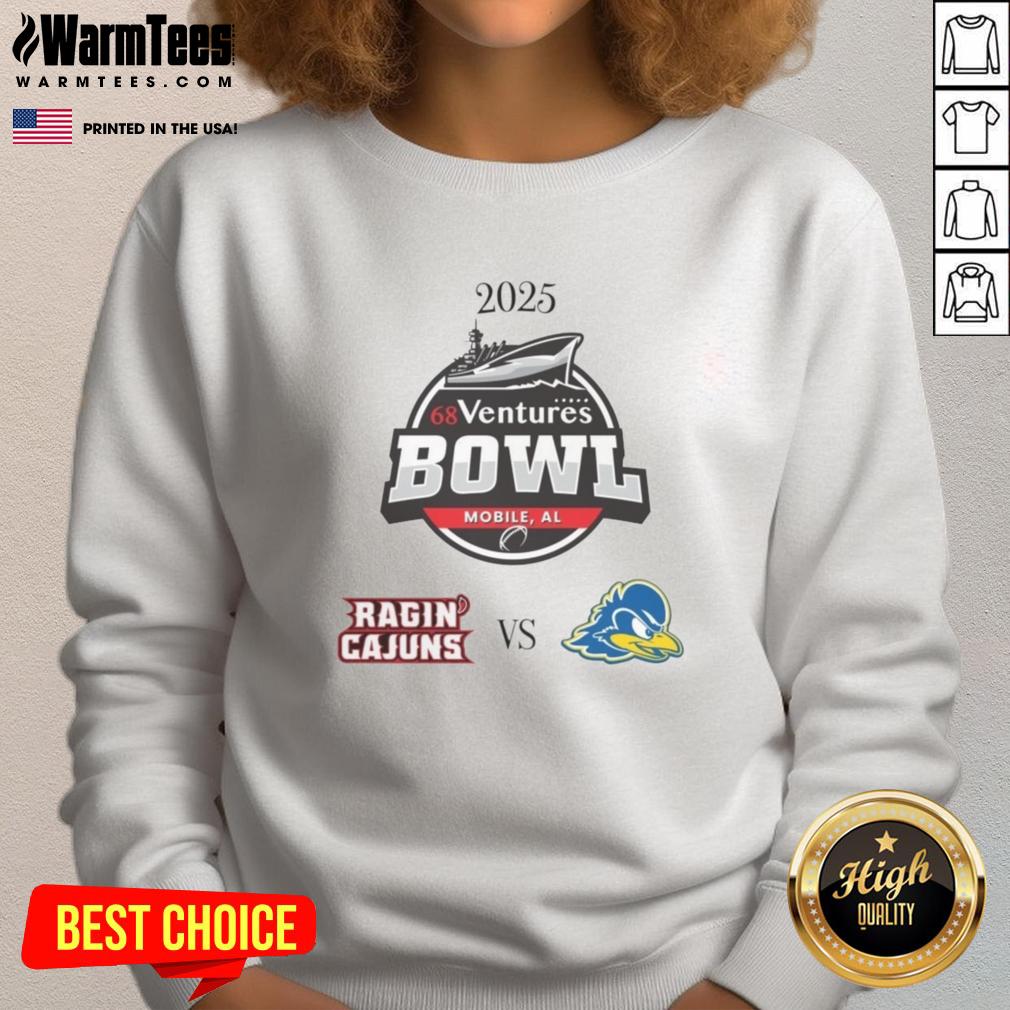 Official Louisiana Ragin' Cajuns Vs Delaware Blue Hens 2025 68 Ventures Bowl T-Shirt - Image 5