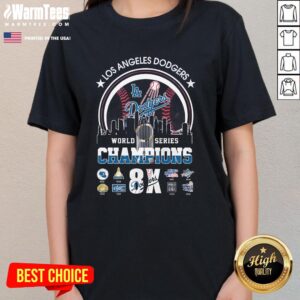 Alternative view of Official MLB Los Angeles Dodgers 8-Time World Series Champions 2024 T-Shirt