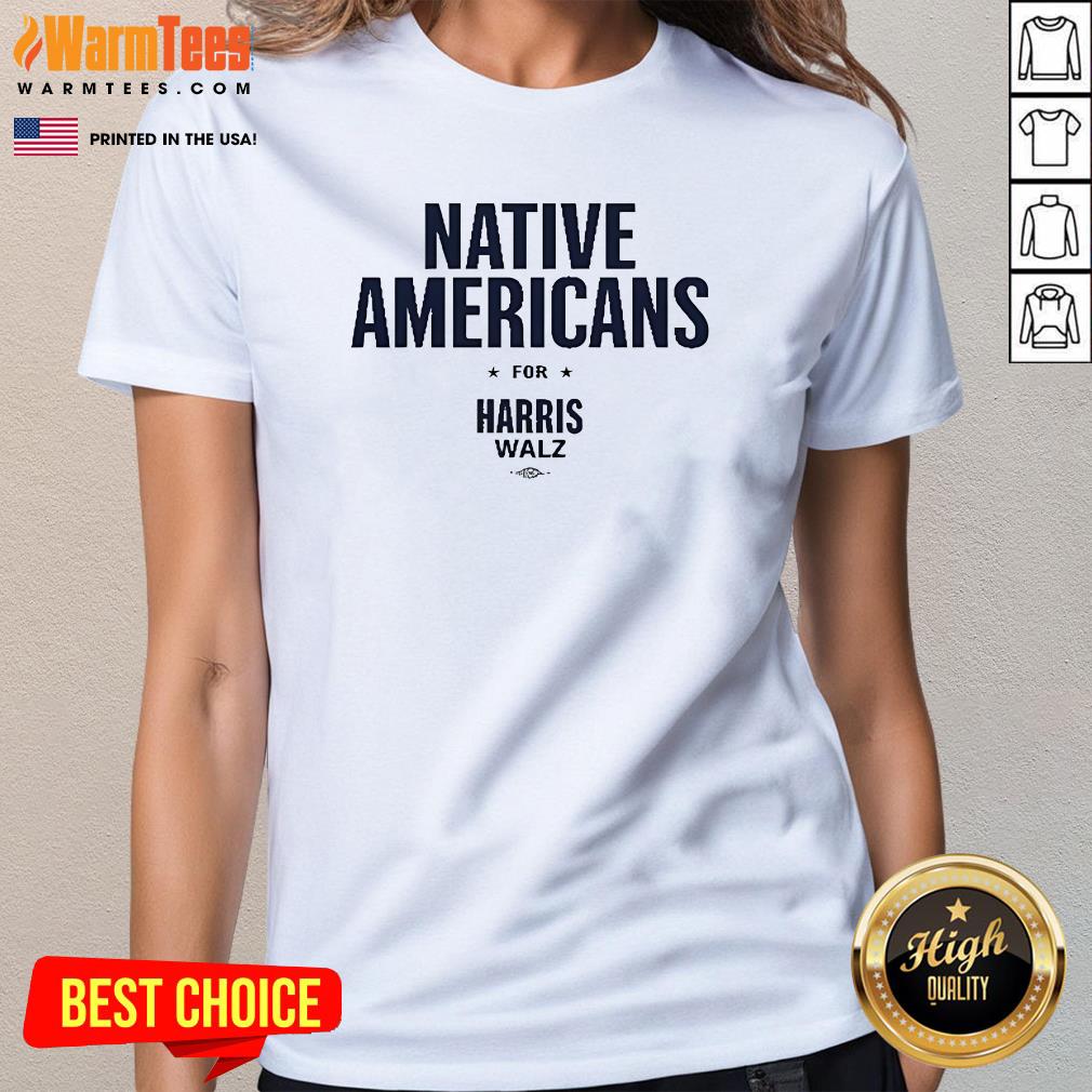 Official Mark Ruffalo Native Americans For Harris Walz T-Shirt - Image 2