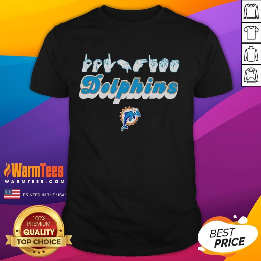Official Miami Dolphins Football Homage Youth Love Sign Hand Signals T-Shirt