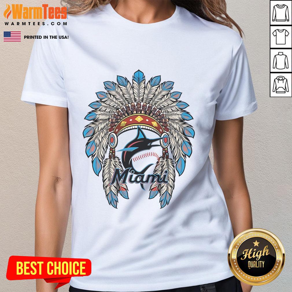 Official Miami Marlins Native American Logo T-Shirt - Image 3
