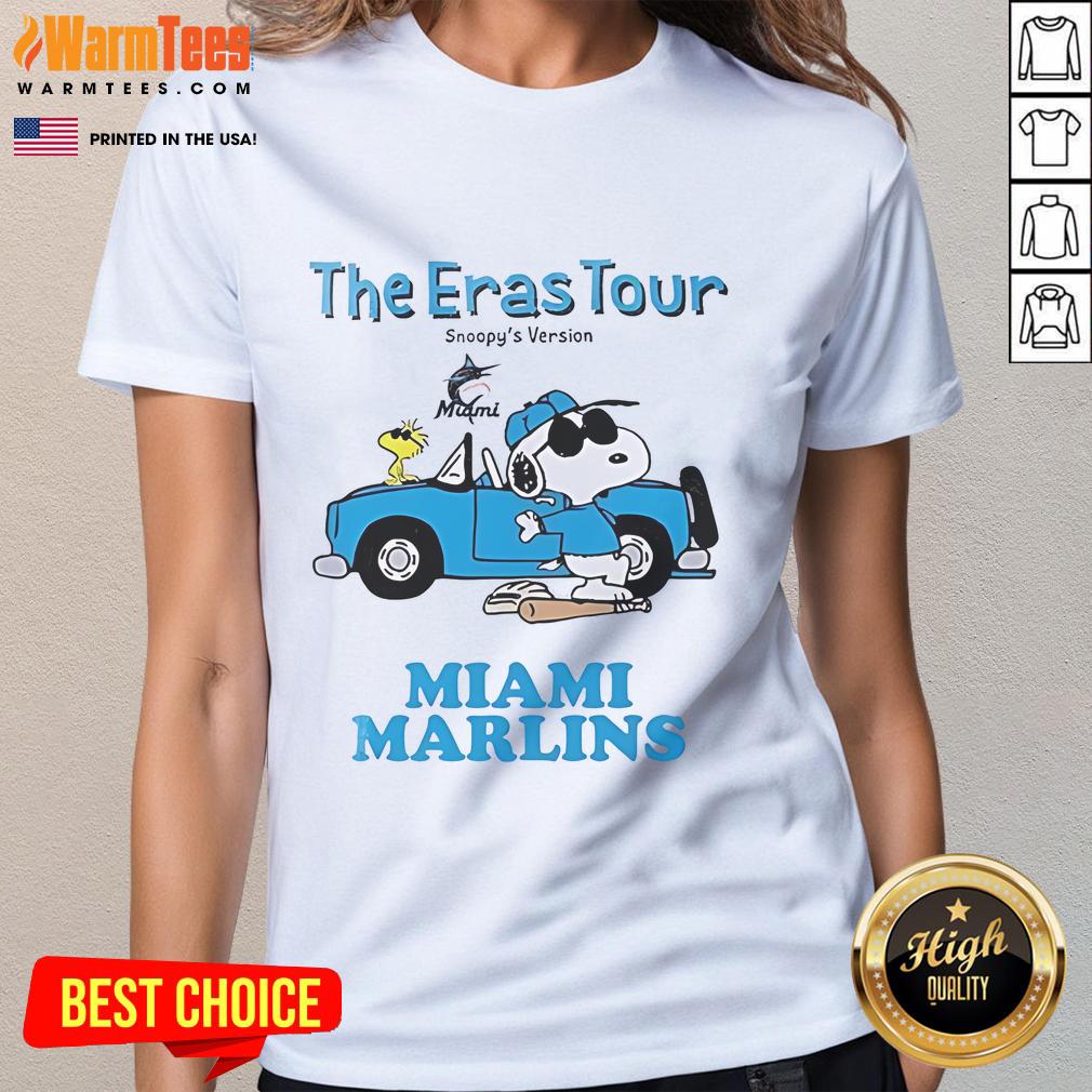 Official Miami Marlins The Eras Tour Snoopy T-Shirt - Image 3