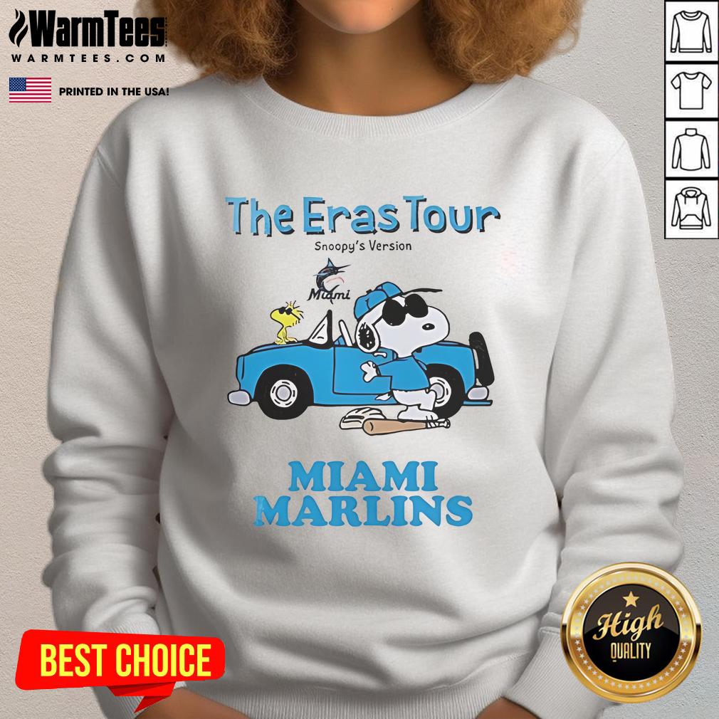 Official Miami Marlins The Eras Tour Snoopy T-Shirt - Image 5