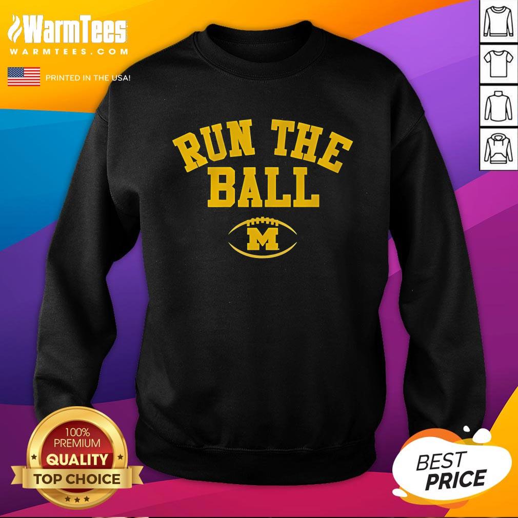 Official Michigan Football Run The Ball T-Shirt - Image 4