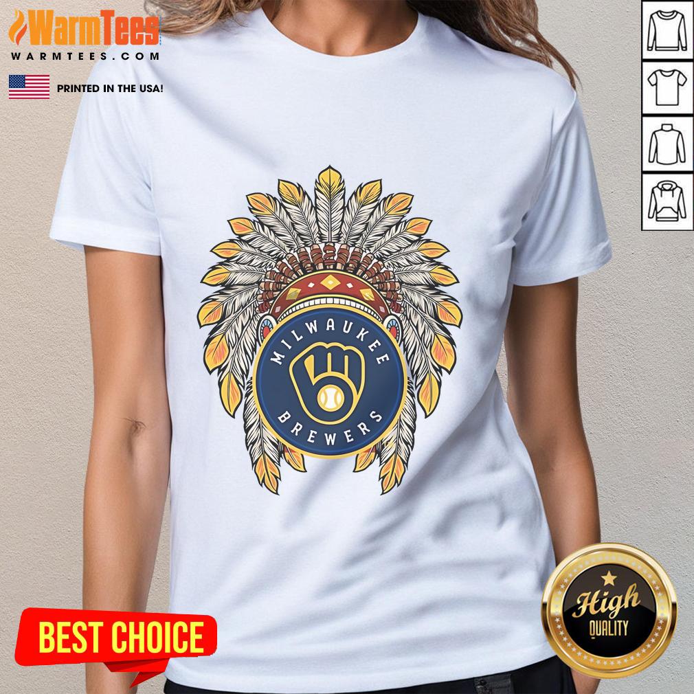 Official Milwaukee Brewers Native American Logo T-Shirt - Image 3