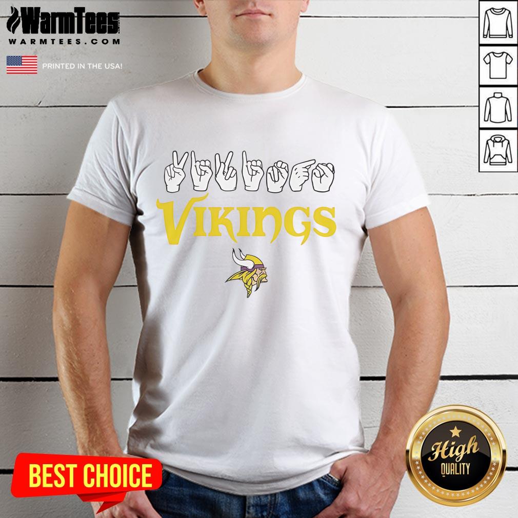 Official Minnesota Vikings Football Homage Youth Love Sign Hand Signals T-Shirt