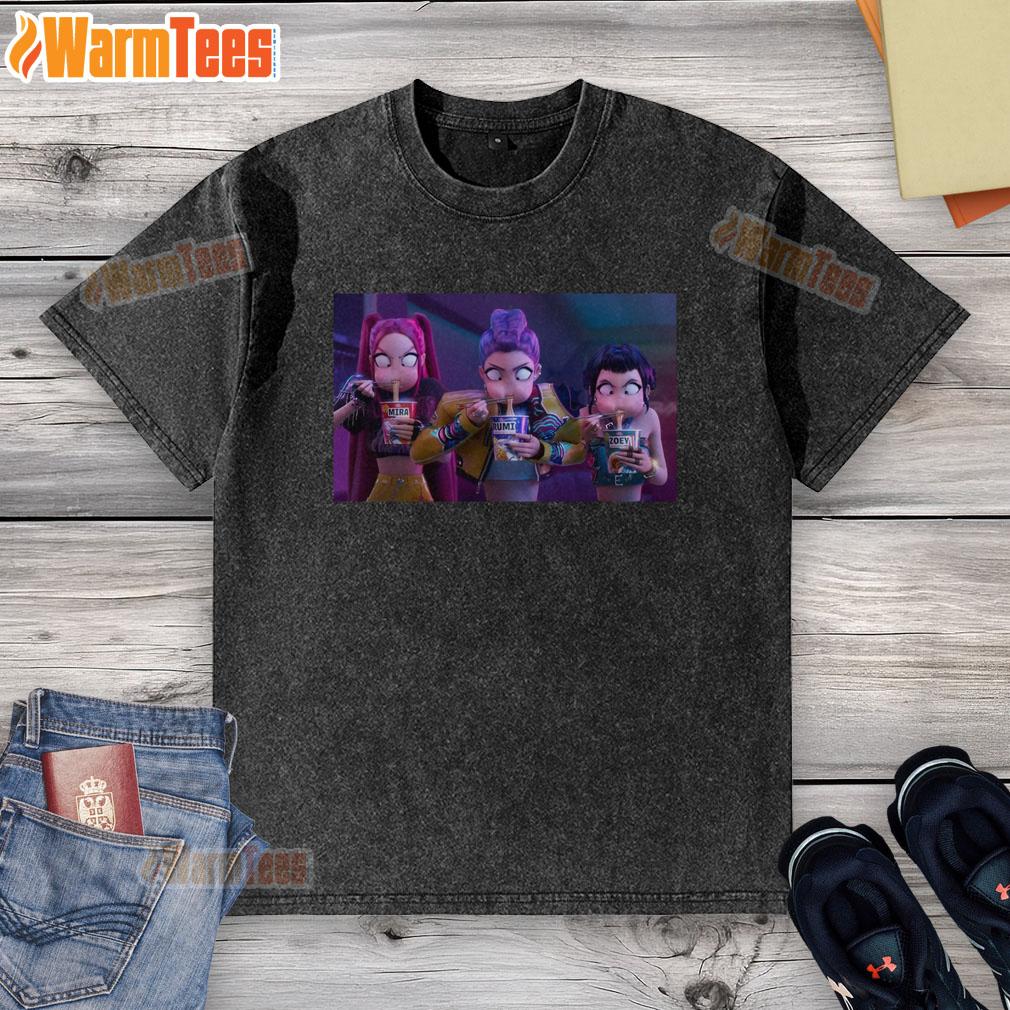 Official Mira Rumi & Zoey Eating Ramyeon Angrily T-Shirt - Image 6