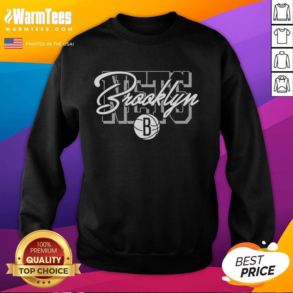 Official NBA Brooklyn Nets Blockletter Script Logo T-Shirt - Image 5