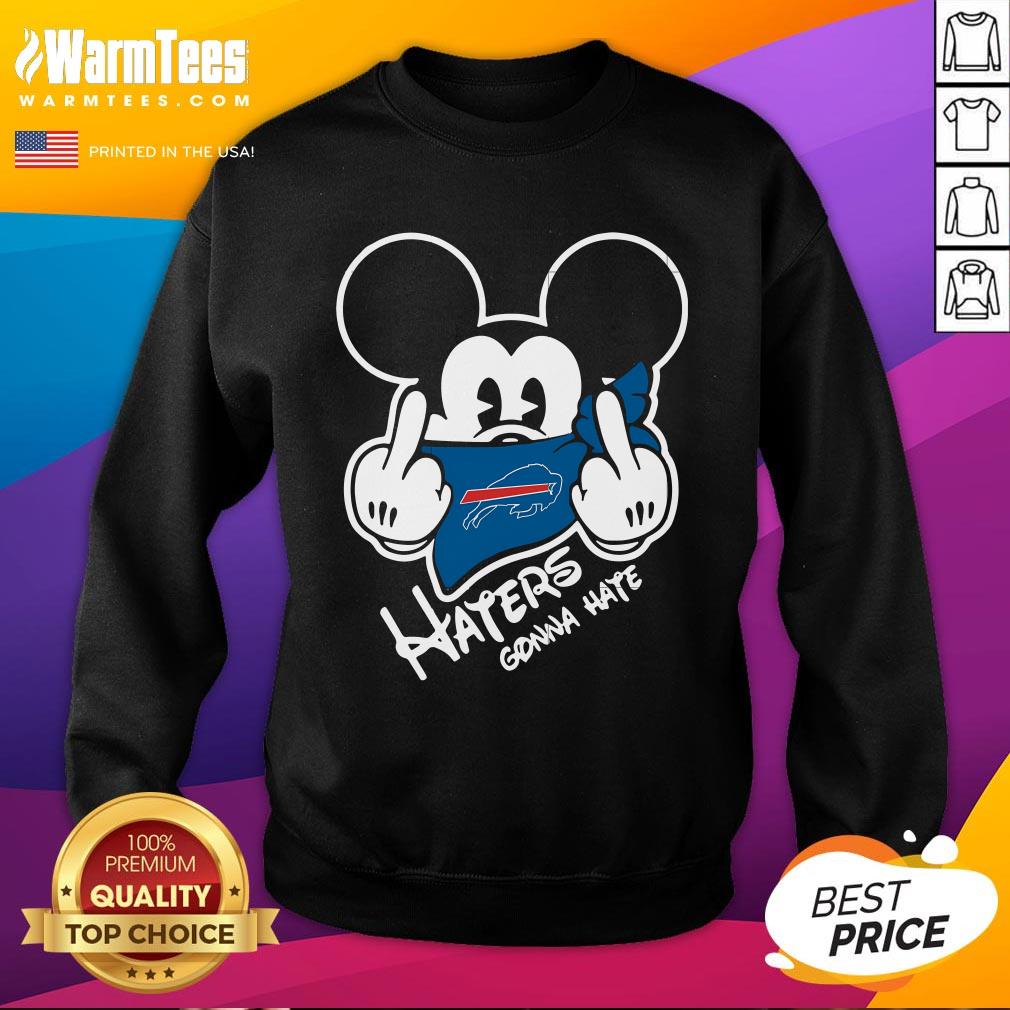 Official NFL Buffalo Bills Haters Gonna Hate Mickey Mouse Disney Football T-Shirt - Image 4