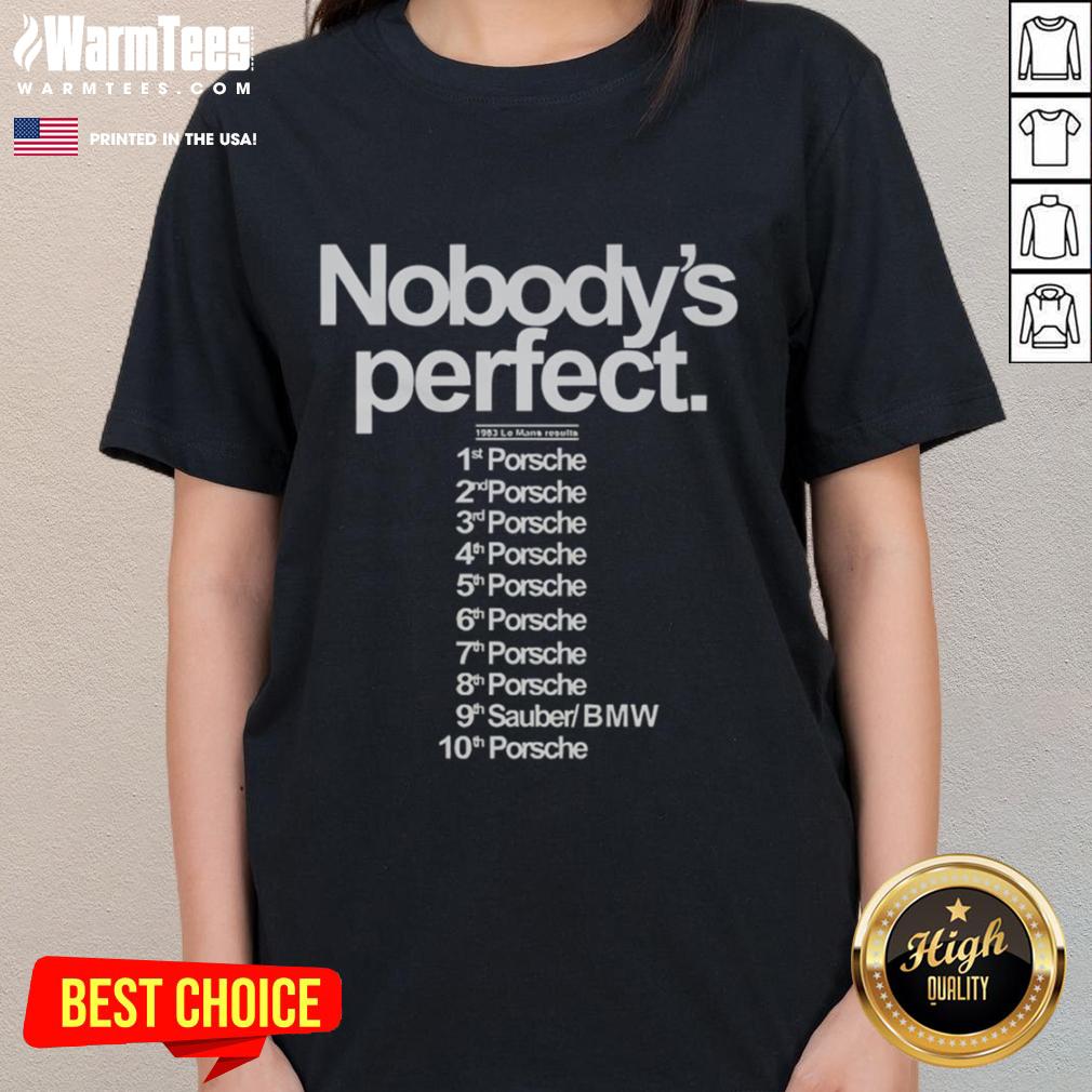 Official Nobody's Perfect Mans 1983 Porsche T-Shirt - Image 3