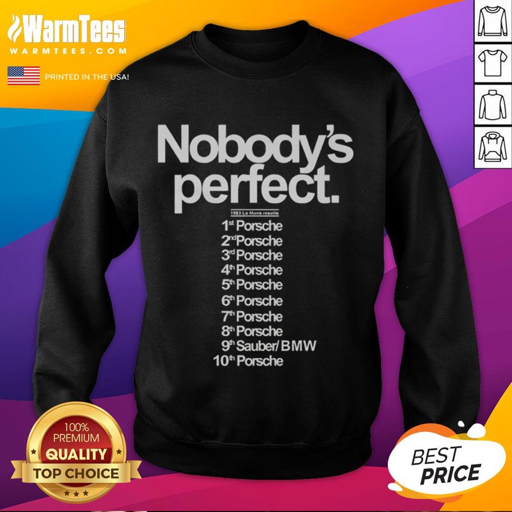 Official Nobody's Perfect Mans 1983 Porsche T-Shirt - Image 5