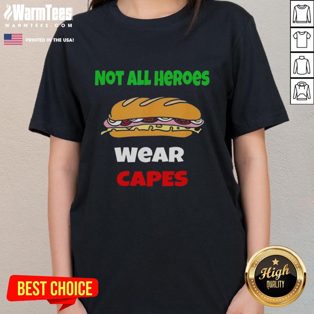 Official Not All Heroes Wear Capes Free DC Sub Sandwich T-Shirt - Image 3