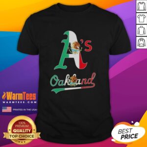 Official Oakland Athletics Baseball X Mexican Flag T-Shirt