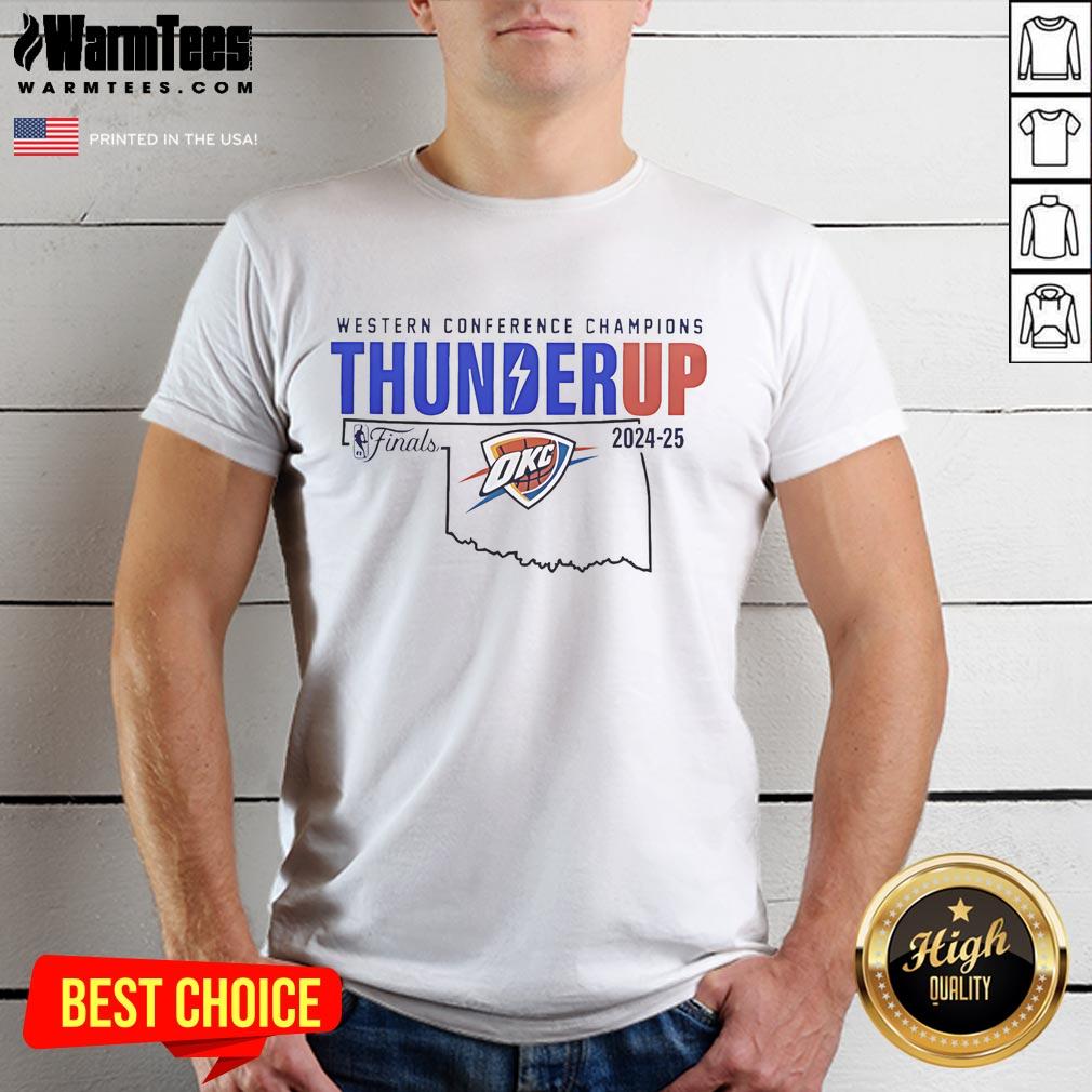 Official Oklahoma City Thunder Western Conference Champions Thunder Up 2025 T-Shirt
