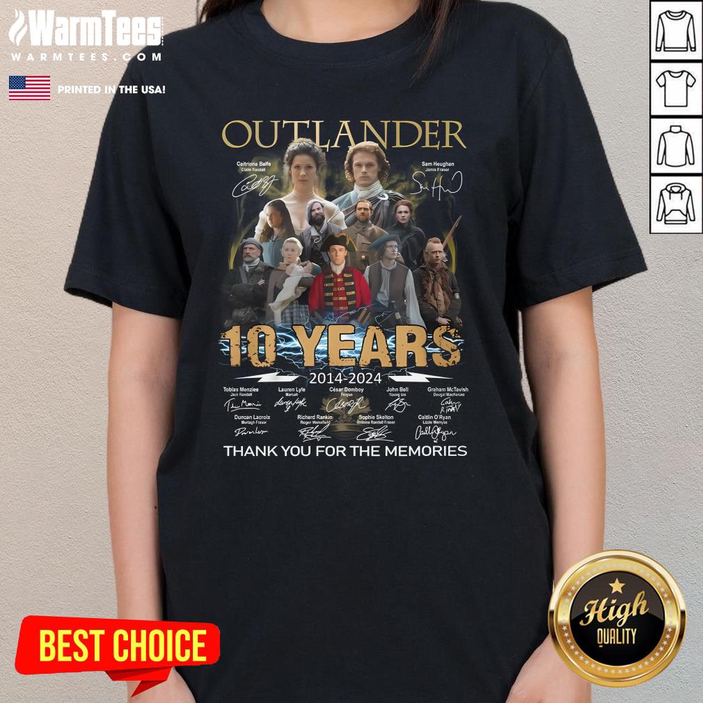 Official Outlander 10 Years 2014-2024 Thank You For The Memories T-Shirt - Image 2
