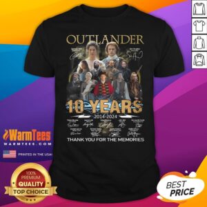 Official Outlander 10 Years 2014-2024 Thank You For The Memories T-Shirt