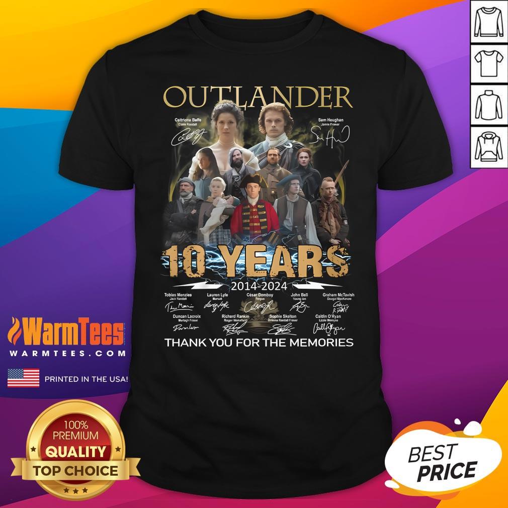 Official Outlander 10 Years 2014-2024 Thank You For The Memories T-Shirt