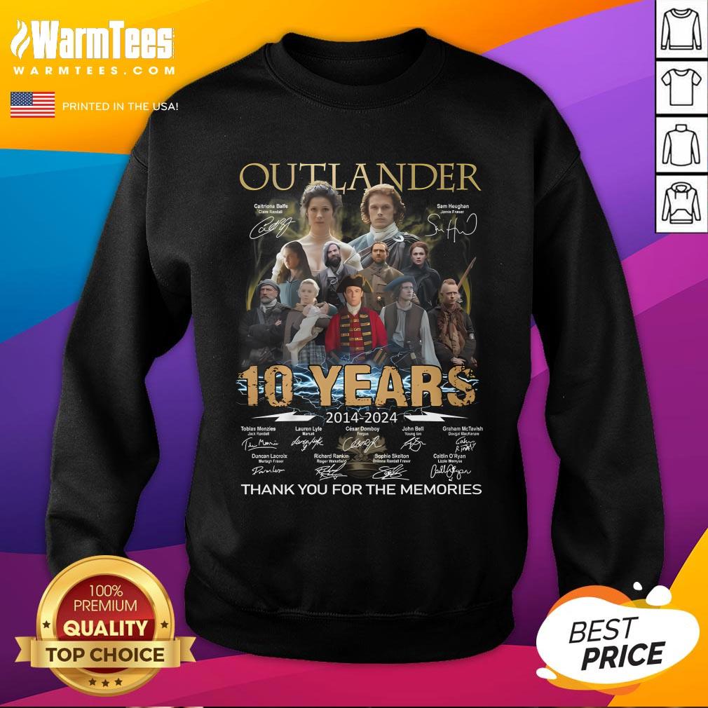 Official Outlander 10 Years 2014-2024 Thank You For The Memories T-Shirt - Image 4
