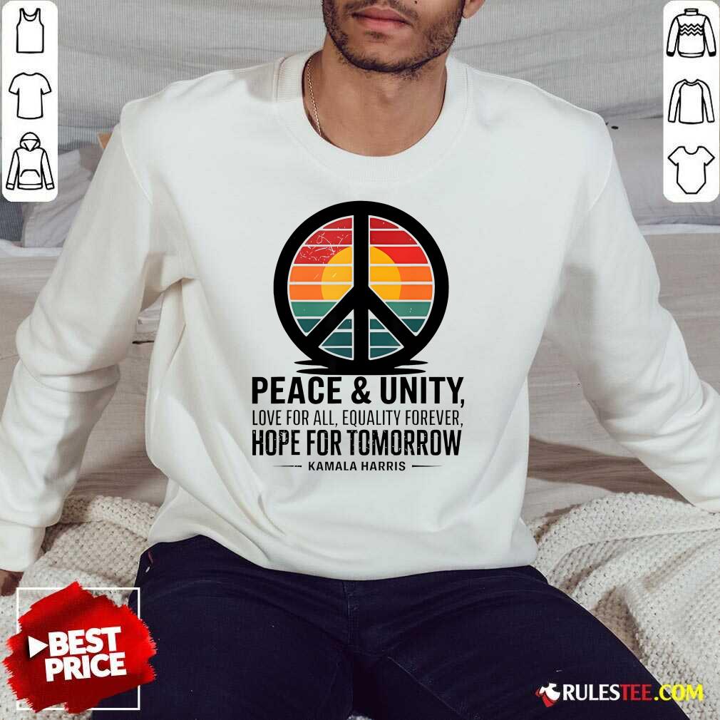 Official Peace Unity Love For All Equality Forever Hope For Tomorrow T-Shirt - Image 3