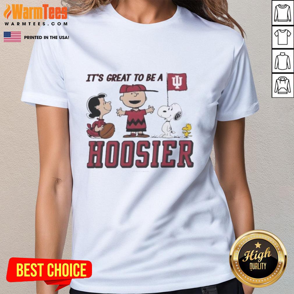 Official Peanuts X Indiana It's Great To Be A Hoosier T-Shirt - Image 3