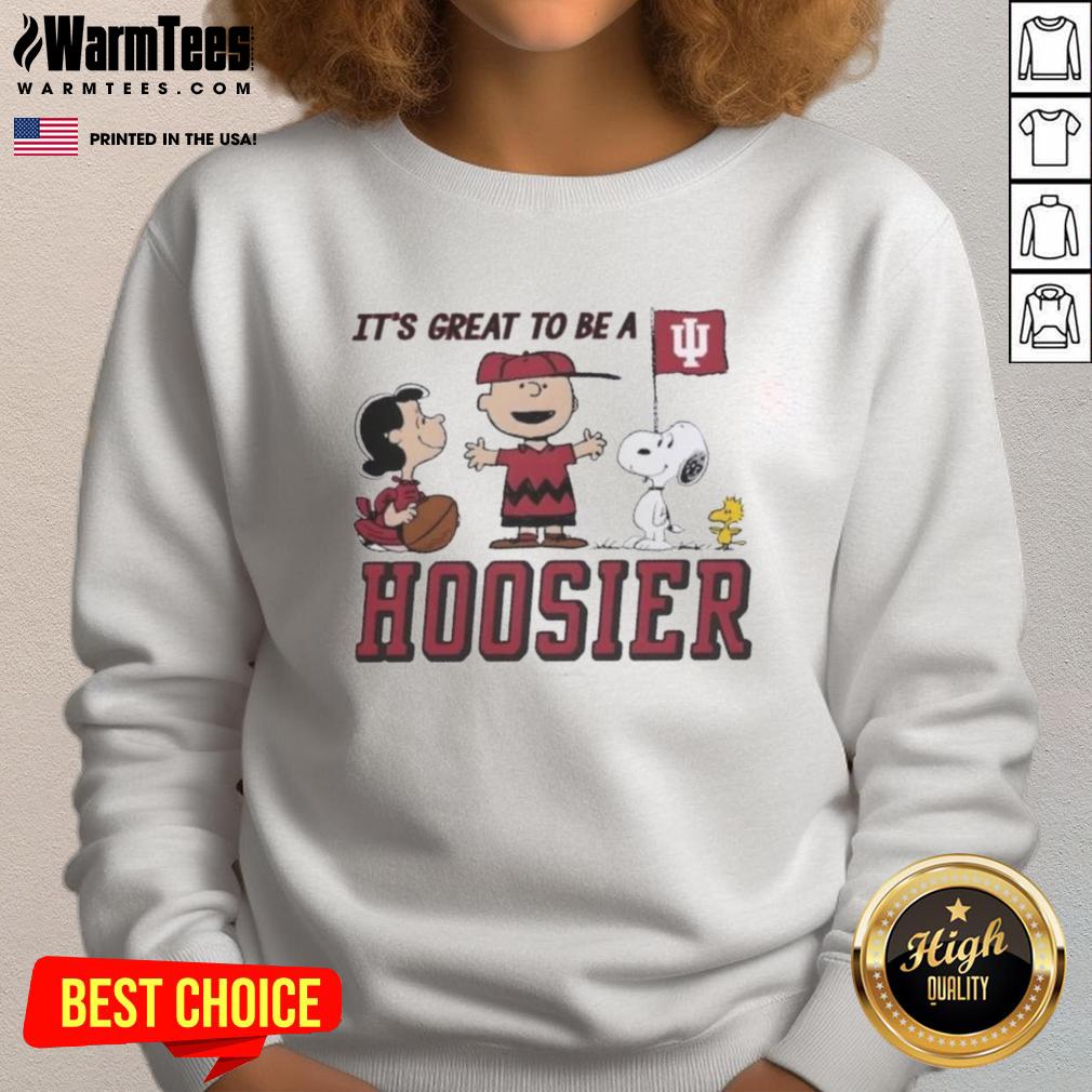Official Peanuts X Indiana It's Great To Be A Hoosier T-Shirt - Image 5