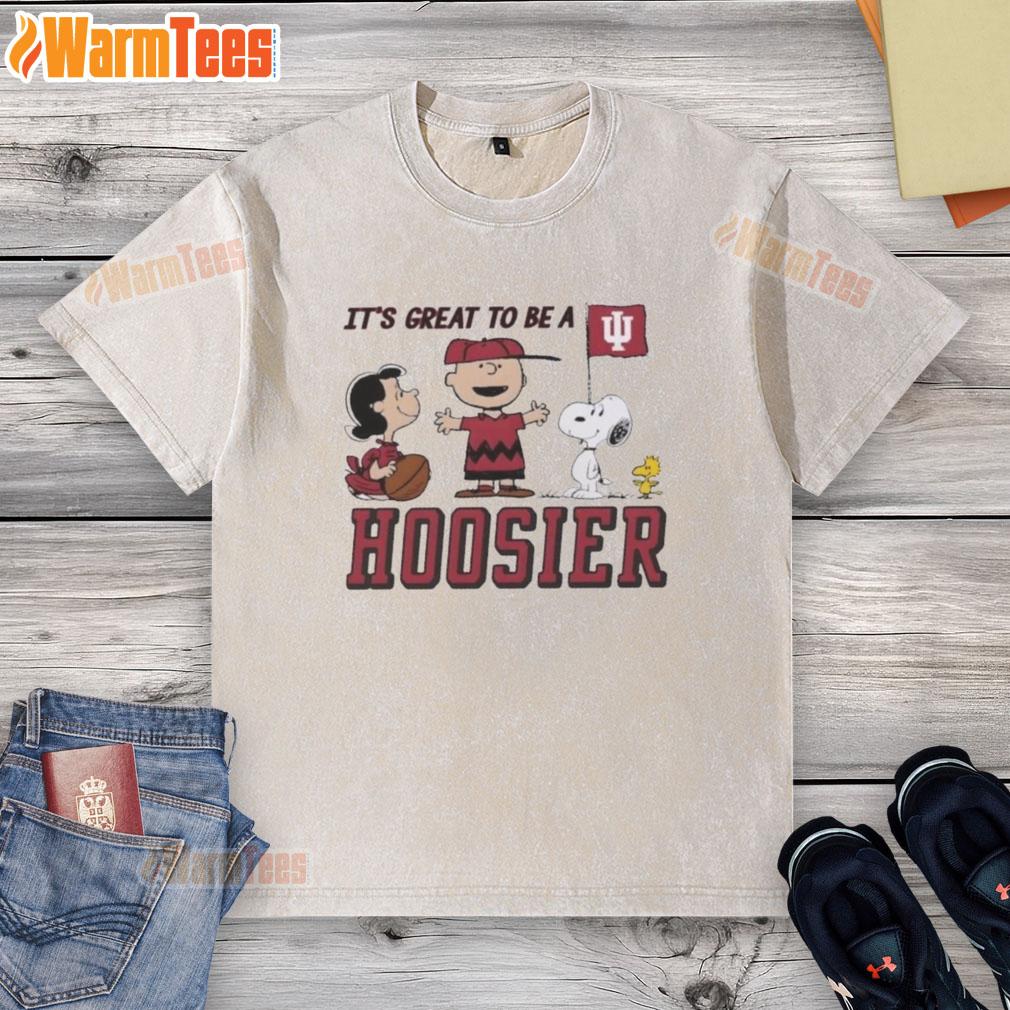 Official Peanuts X Indiana It's Great To Be A Hoosier T-Shirt - Image 6
