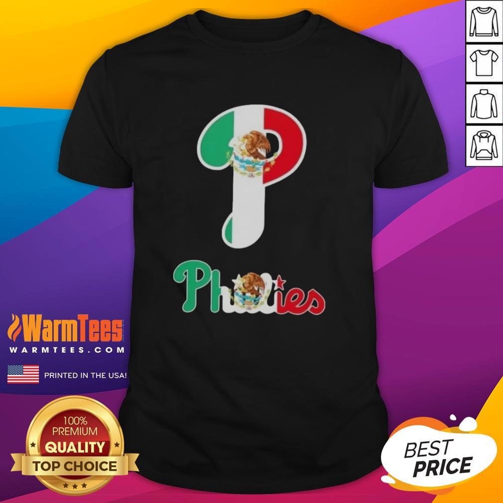 Official Philadelphia Phillies Baseball X Mexican Flag T-Shirt
