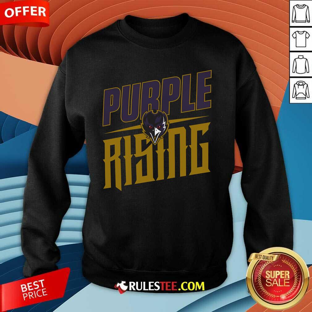 Official Purple Baltimore Ravens Purple Rising Super Rival T-Shirt - Image 3