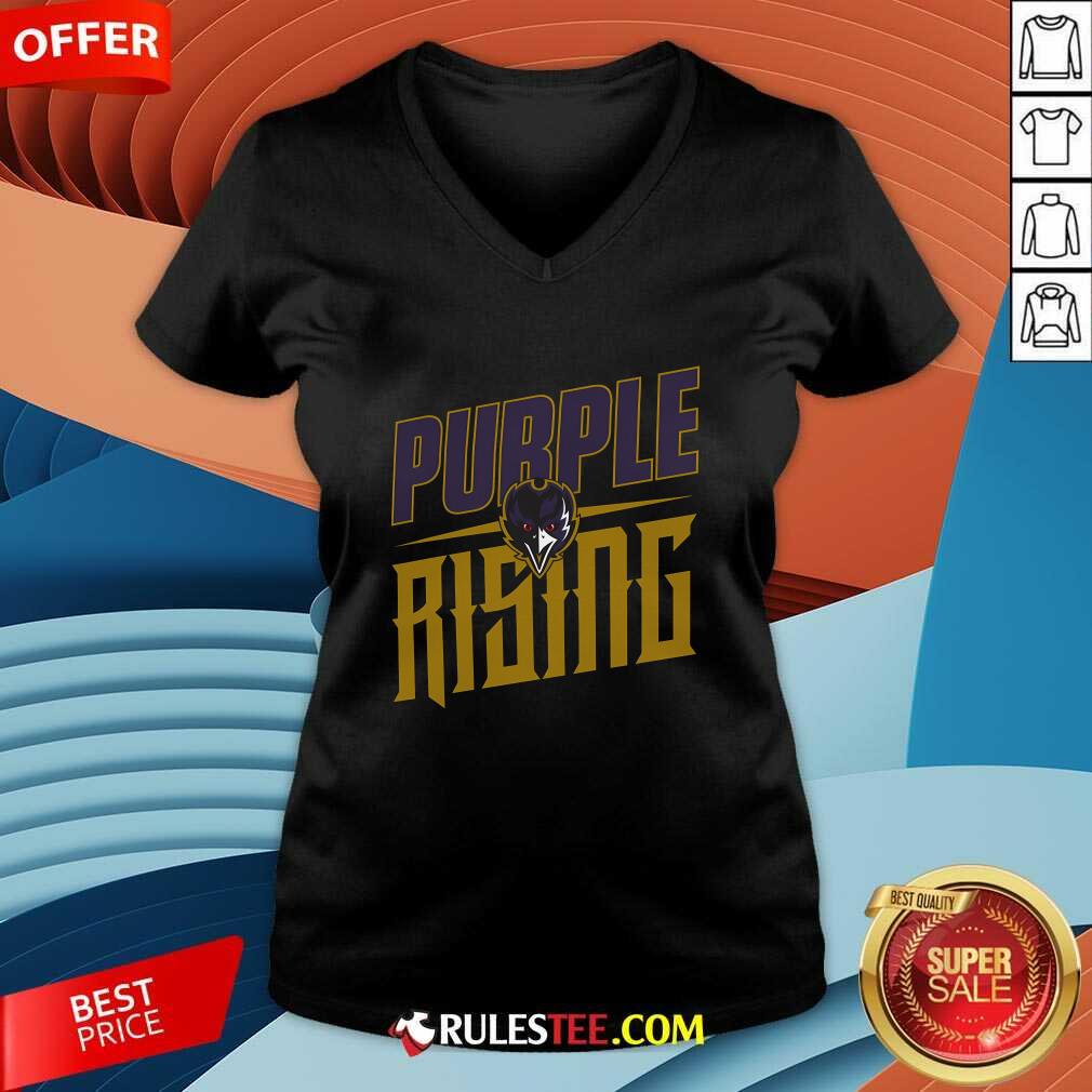 Official Purple Baltimore Ravens Purple Rising Super Rival T-Shirt - Image 4