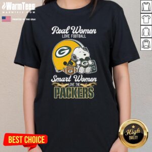 Alternative view of Official Real Women Love Football Smart Women Love The Packers Snoopy T-Shirt