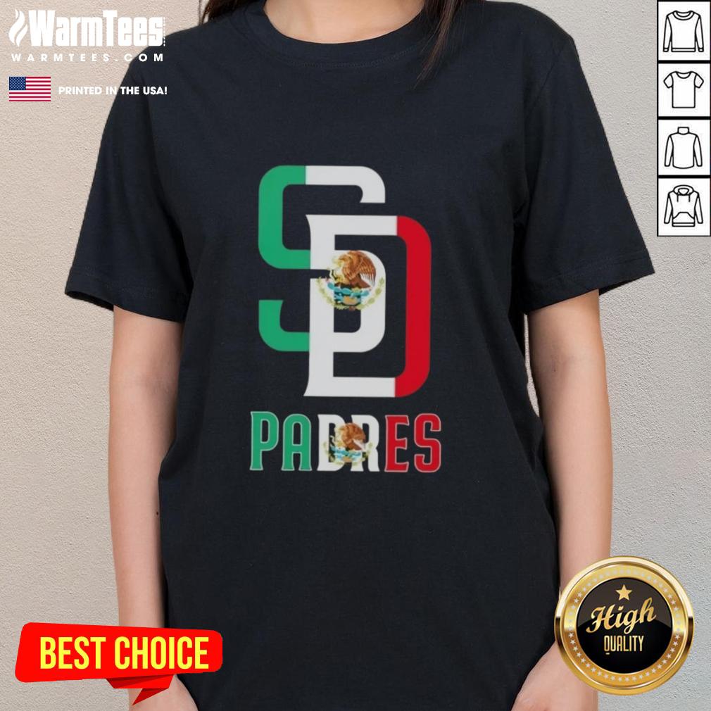 Official San Diego Padres Baseball X Mexican Flag T-Shirt - Image 3