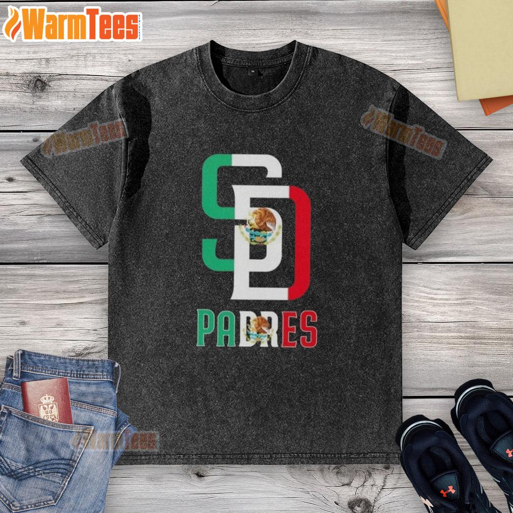 Official San Diego Padres Baseball X Mexican Flag T-Shirt - Image 6