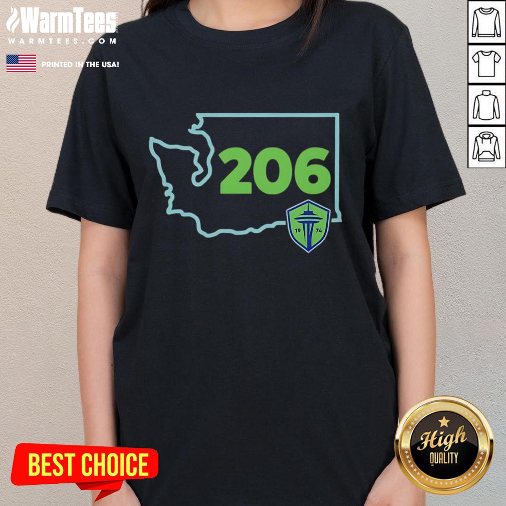 Official Seattle Sounders FC 206 Area Code State T-Shirt - Image 3