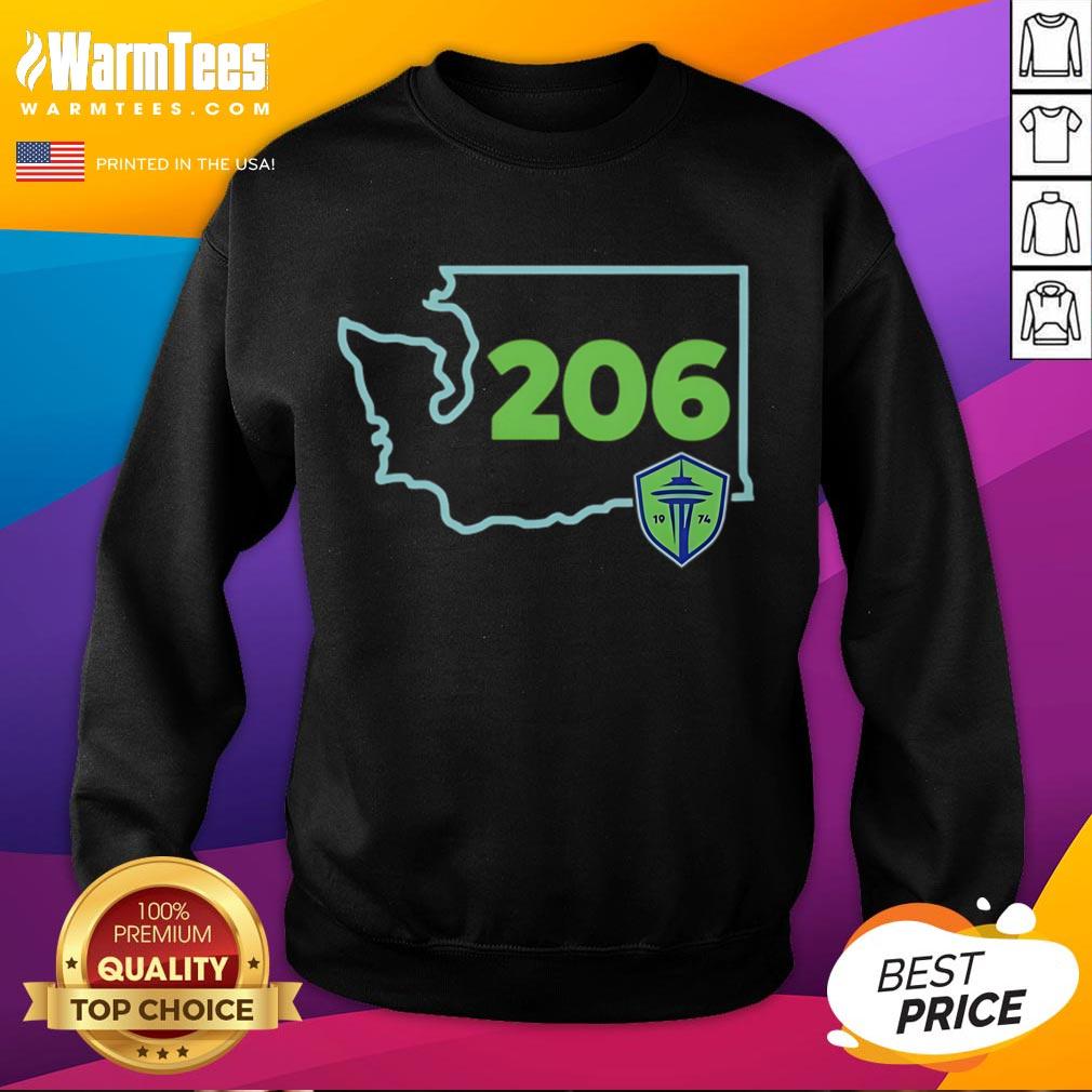 Official Seattle Sounders FC 206 Area Code State T-Shirt - Image 5