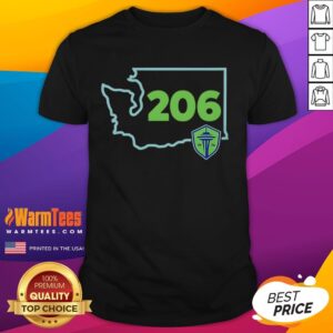 Official Seattle Sounders FC 206 Area Code State T-Shirt