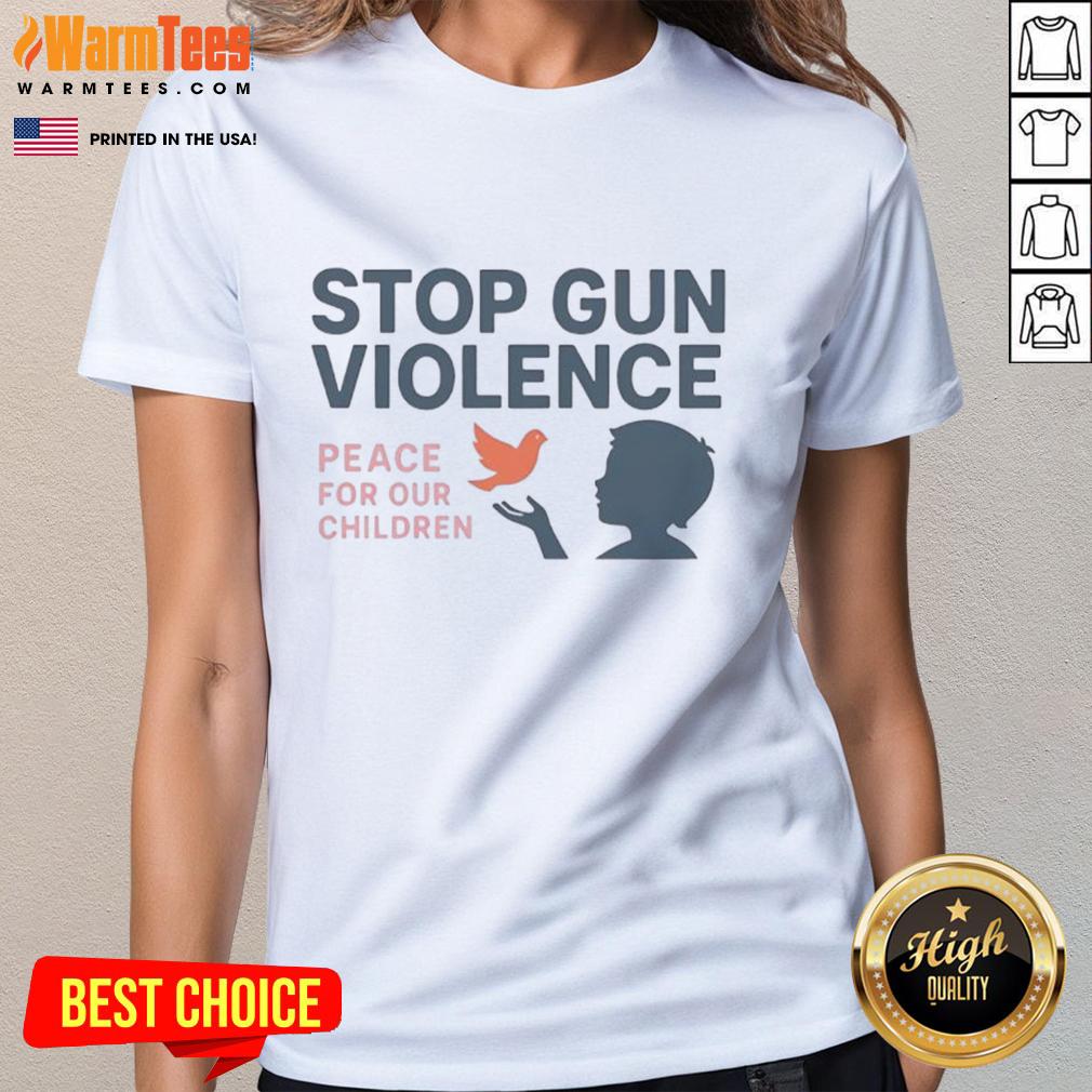 Official Stop Gun Violence Peace For Our Children T-Shirt - Image 3