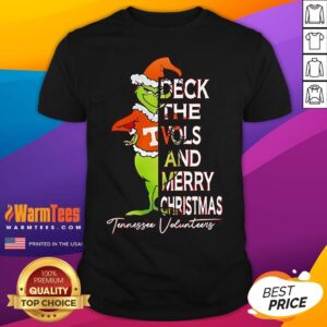 Official Tennessee Volunteers Grinch Deck The Vols And Merry Christmas T-Shirt
